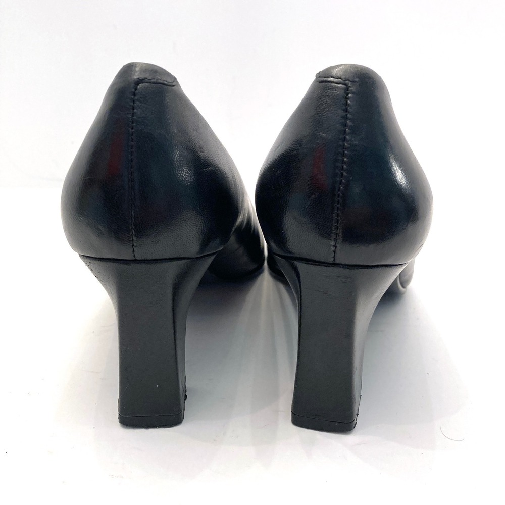 Vtg Andrew Geller Magic Maestro Heels Pumps Womens 7 Black Leather Square Toe - Picture 4 of 9